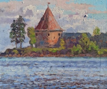 Malerei mit dem Titel "Oreshek Tower" von Olga Goryunova, Original-Kunstwerk, Öl