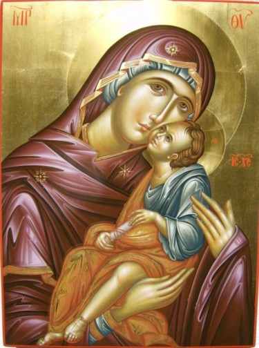 Painting titled "Mother of God" by Daniel Neculae, Original Artwork
