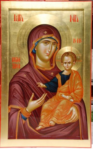 Painting titled "Mother of God Hodig…" by Daniel Neculae, Original Artwork