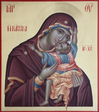Painting titled "Mother of God Kardi…" by Daniel Neculae, Original Artwork