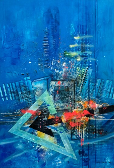 Peinture intitulée "Blue in my mind" par Danny Dandin, Œuvre d'art originale, Acrylique Monté sur Châssis en bois