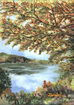 Painting titled "Fall view" by Danny Davini, Original Artwork