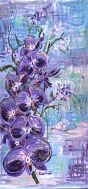 Painting titled "Orchids" by Danny Davini, Original Artwork