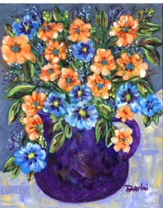 Painting titled "Purple vase" by Danny Davini, Original Artwork