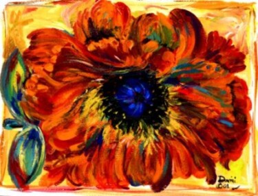 Painting titled "Orange Impression" by Danny Davini, Original Artwork, Oil