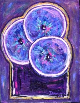 Painting titled "3 more flowers" by Danny Davini, Original Artwork