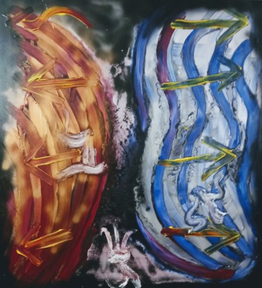 Painting titled "Fire, Water and Ear…" by Daniel Shorkend, Original Artwork, Acrylic