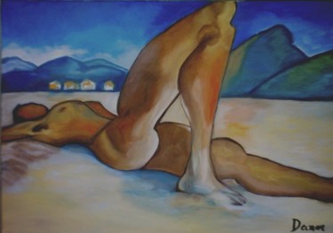 Painting titled "OFFRANDE AU SOLEIL-…" by Danou, Original Artwork