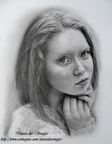 Drawing titled "Portrait graphite" by Danse Des Songes, Original Artwork