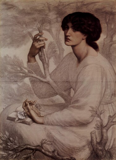 Картина под названием "Le rêve éveillé" - Dante Gabriel Rossetti, Подлинное произведение искусства, Масло