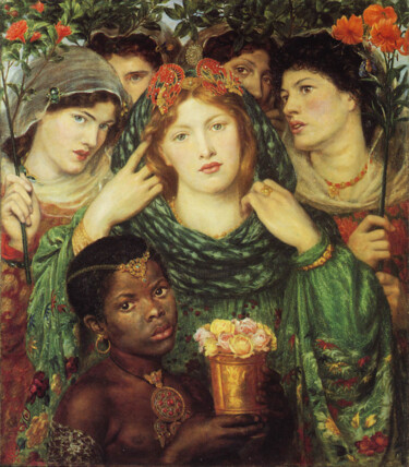 Malerei mit dem Titel "La Bien-Aimée" von Dante Gabriel Rossetti, Original-Kunstwerk, Öl