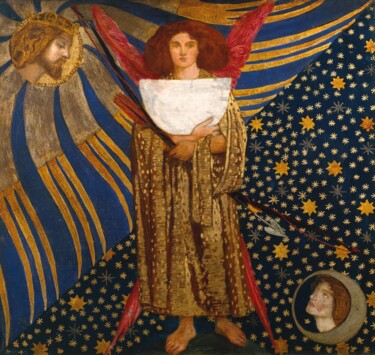 Pintura intitulada "Dantis Amor" por Dante Gabriel Rossetti, Obras de arte originais, Óleo