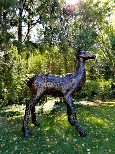 Sculpture intitulée "Grand Cerf" par Didier Dantras, Œuvre d'art originale