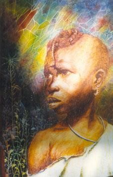 Painting titled "enfant" by Didier Dantras, Original Artwork, Oil