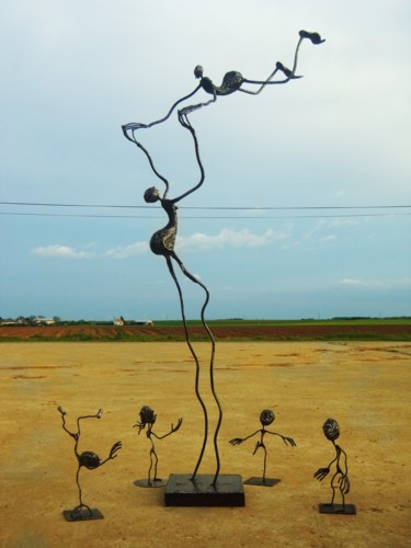 Sculpture intitulée "acrobates.jpg" par Didier Dantras, Œuvre d'art originale, Métaux