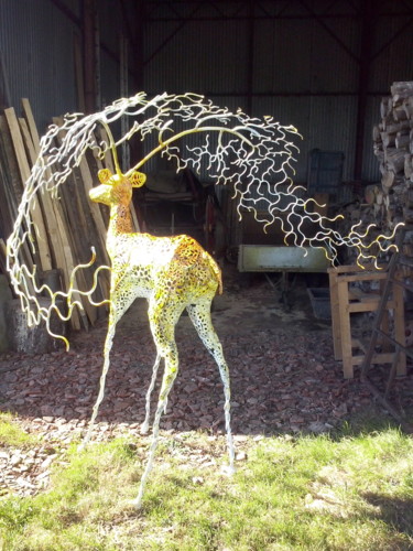 Sculpture intitulée "le-grand-cerf2.jpg" par Didier Dantras, Œuvre d'art originale