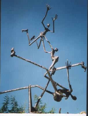 Sculpture intitulée "femmequilibre" par Didier Dantras, Œuvre d'art originale, Métaux