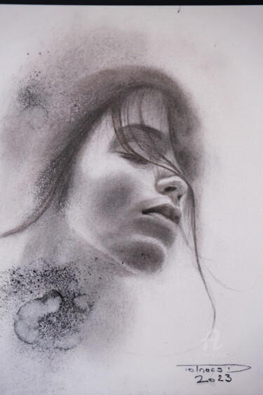 Drawing titled "Dreamin'" by Danut Lucian Tolnacs, Original Artwork, Charcoal