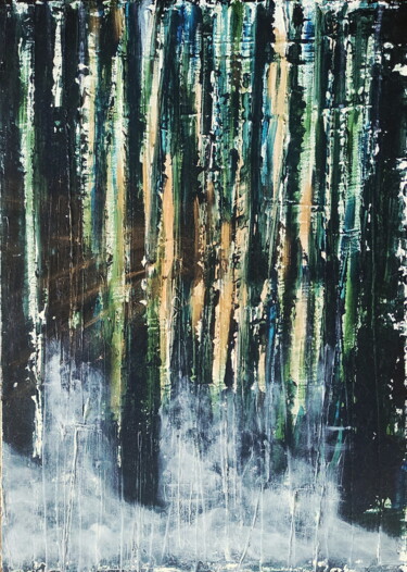 Schilderij getiteld "forest" door Danuta Slautskaja, Origineel Kunstwerk, Acryl Gemonteerd op Frame voor houten brancard