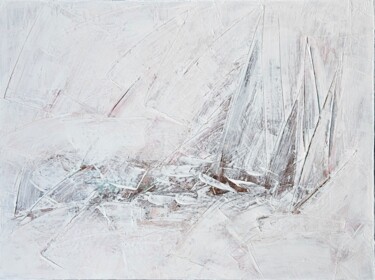 Painting titled "ice floes" by Danuta Slautskaja, Original Artwork, Acrylic Mounted on Wood Stretcher frame