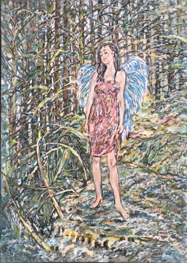 Pintura titulada "Droga Anioła" por Danuta Elzbieta Czyzyk, Obra de arte original, Acrílico