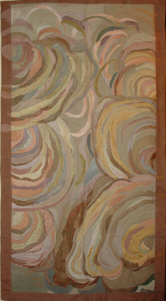Textile Art titled "Natura" by Danuta Elzbieta Czyzyk, Original Artwork, Fabric Mounted on Wood Panel