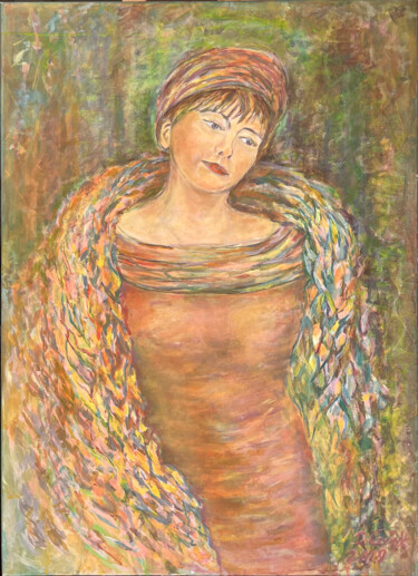 Malarstwo zatytułowany „Kobieta w szatach” autorstwa Danuta Elzbieta Czyzyk, Oryginalna praca, Akryl
