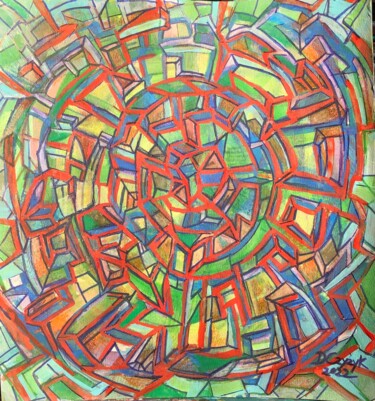 Рисунок под названием "Układanki czerwone…" - Danuta Elzbieta Czyzyk, Подлинное произведение искусства, Акварель