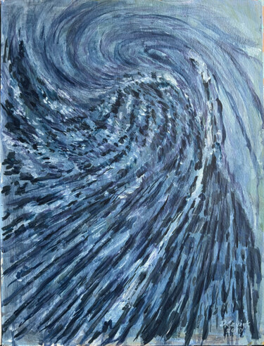 Obrazy i ryciny zatytułowany „Błękitny wir 2” autorstwa Danuta Elzbieta Czyzyk, Oryginalna praca, Akryl