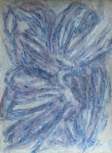 Obrazy i ryciny zatytułowany „Błękitne 4” autorstwa Danuta Elzbieta Czyzyk, Oryginalna praca, Akwarela