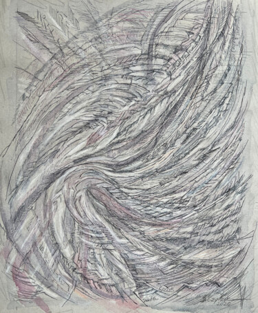 Obrazy i ryciny zatytułowany „Szary 2” autorstwa Danuta Elzbieta Czyzyk, Oryginalna praca, Długopis