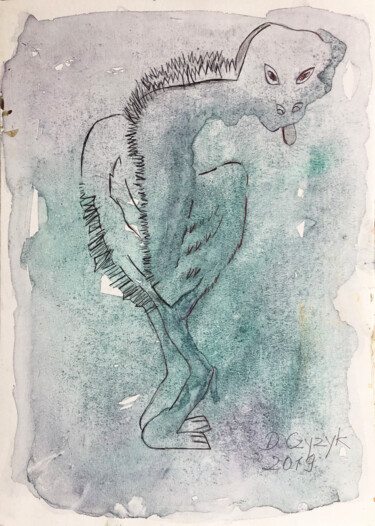 Zeichnungen mit dem Titel "Ludzik" von Danuta Elzbieta Czyzyk, Original-Kunstwerk, Aquarell