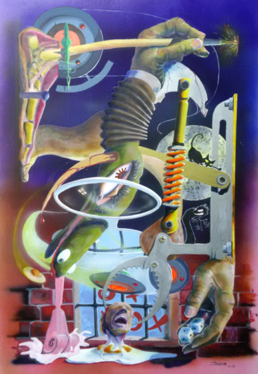 Peinture intitulée "Tentation" par Dany Cash, Œuvre d'art originale, Acrylique