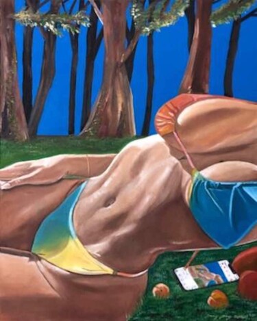 Peinture intitulée "Sensualité" par Dany Drug, Œuvre d'art originale, Huile