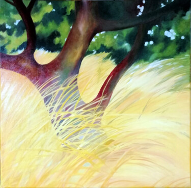 Peinture intitulée "Contrer le vent" par Dany Masson, Œuvre d'art originale, Huile
