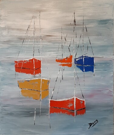 Painting titled "Paysage marin" by Dany Santelli, Original Artwork, Acrylic
