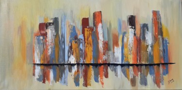 Painting titled "Paysage urbain" by Dany Santelli, Original Artwork, Acrylic