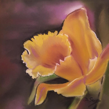 Dessin intitulée "Quelques fleurs...…" par Dany Serva, Œuvre d'art originale, Pastel