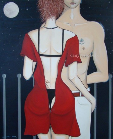 Peinture intitulée "" Elle et Moi "" par Dany Verbeke, Œuvre d'art originale, Acrylique
