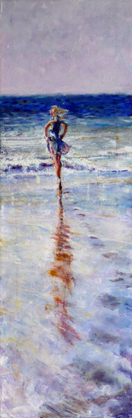 Painting titled "Vers la mer" by Dany Wattier, Original Artwork, Oil