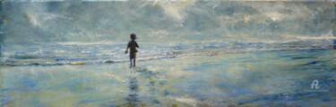 Картина под названием "L'enfant et la mer" - Dany Wattier, Подлинное произведение искусства, Масло