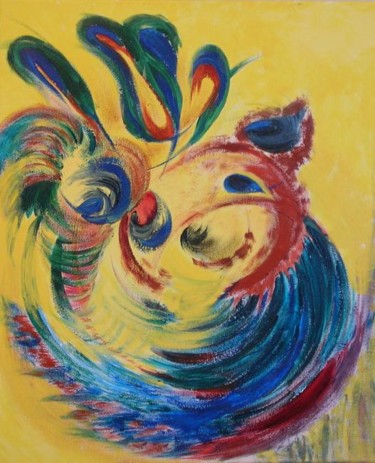 Peinture intitulée "Voleur d'enfance" par Dany, Œuvre d'art originale, Huile