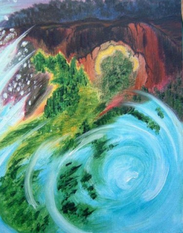 Peinture intitulée "tourbillon" par Dany, Œuvre d'art originale, Huile