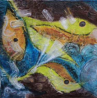 Peinture intitulée "Aquacosmos." par Dany, Œuvre d'art originale, Autre
