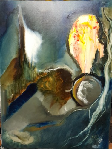 Painting titled "la résurrection" by Dany Bouts, Original Artwork, Oil