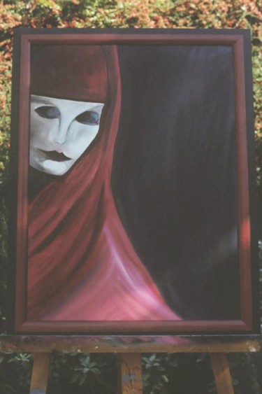 Painting titled "la dame en rouge 2" by Dany Bouts, Original Artwork