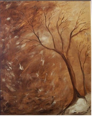 Malerei mit dem Titel "solitude hivernal" von Dany Bouts, Original-Kunstwerk