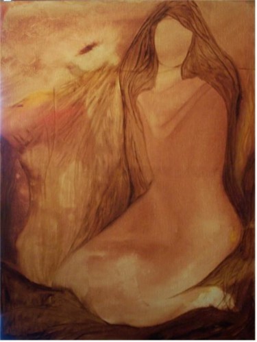 Painting titled "la femme sans visage" by Dany Bouts, Original Artwork