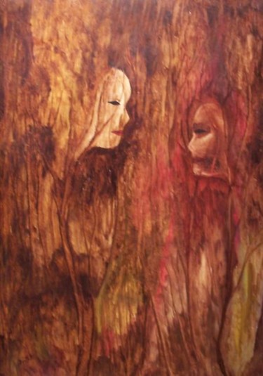 Peinture intitulée "tete a tete" par Dany Bouts, Œuvre d'art originale