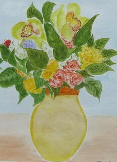 Peinture intitulée "Bouquet printanier" par Dany Champeme, Œuvre d'art originale, Aquarelle